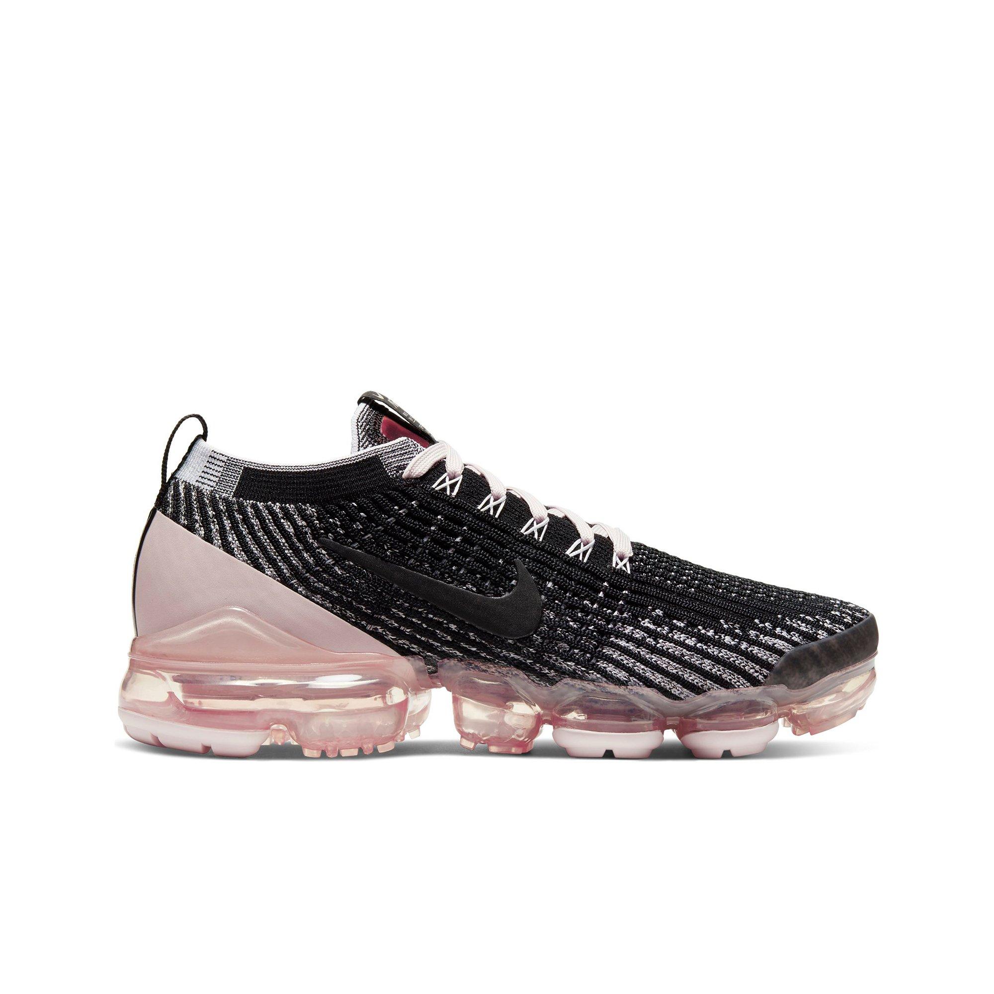 Nike vapormax flyknit 3 black/white/pink tortoise women's on sale shoe